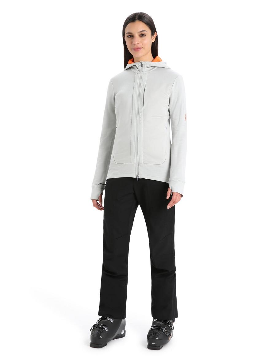 Ether / Flash Women's Icebreaker Merino Quantum III Long Sleeve Zip Hoodie | USA 1676RVDW